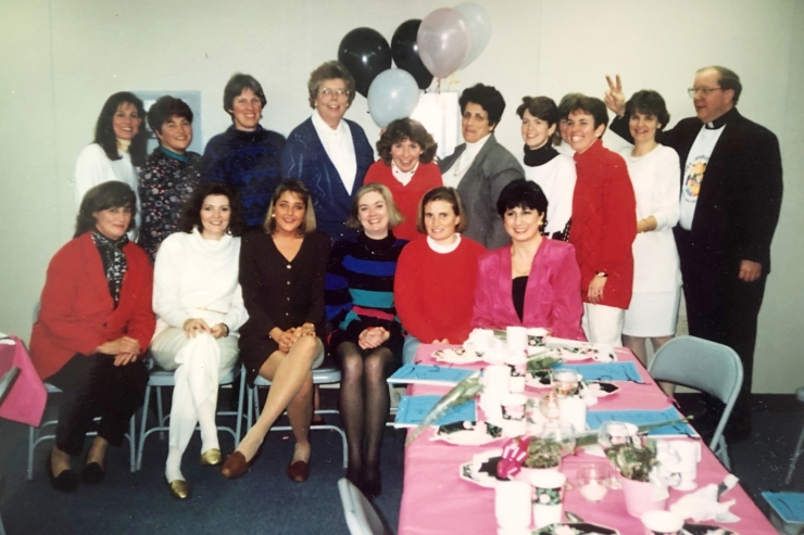 Staff from 1990s at Catholic Schools Week dinner